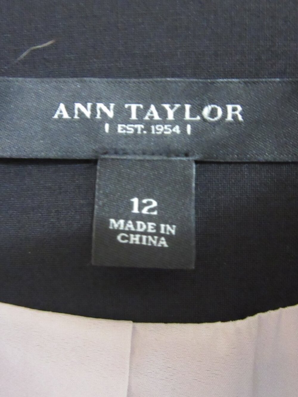 ANN TAYLOR Black 12 Evening Business Executive Long Sleeve Collarless Blazer - Picture 2 of 4